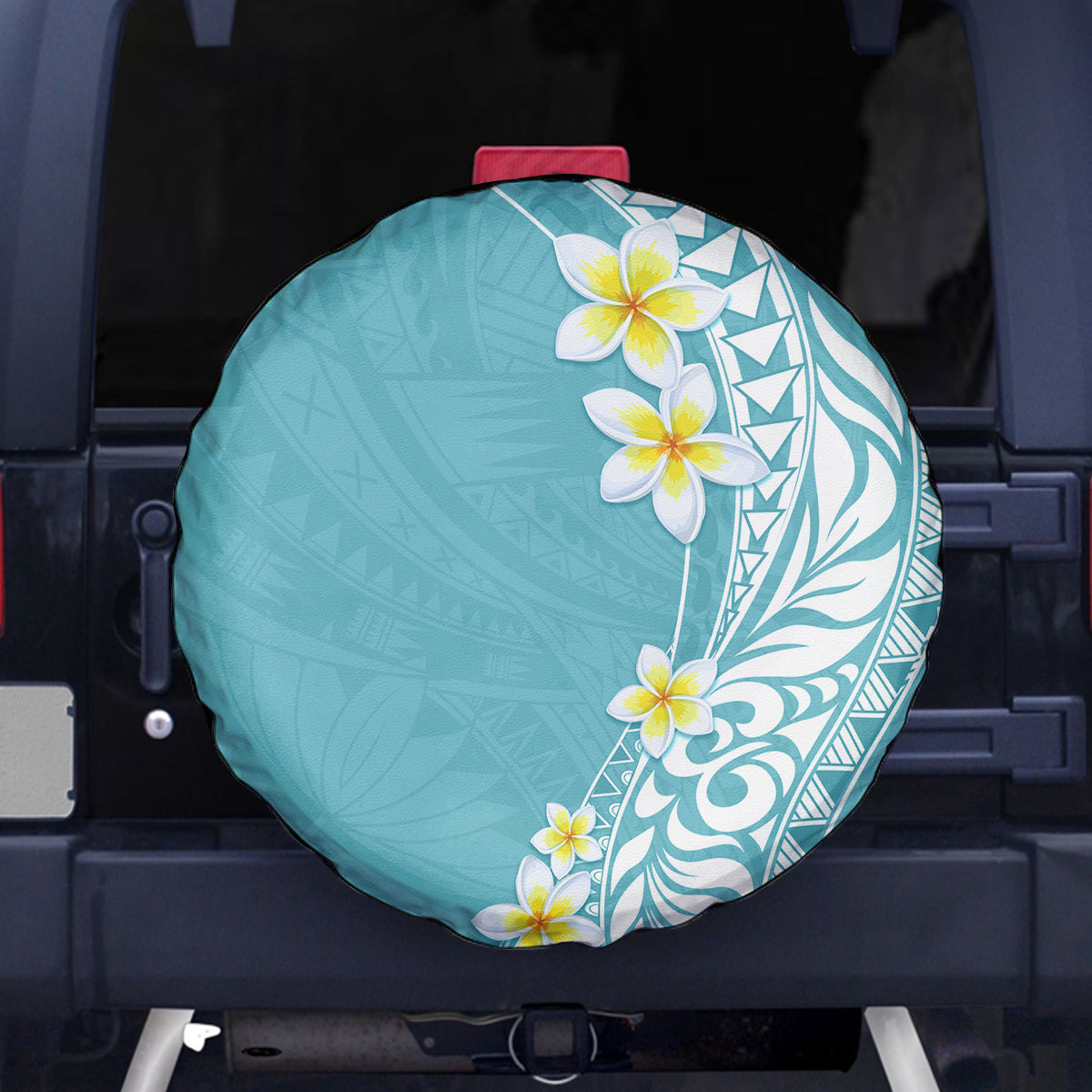 Hawaii Aloha Spare Tire Cover Plumeria Vintage - Turquoise LT7 Turquoise - Polynesian Pride