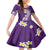 Hawaii Aloha Family Matching Puletasi Dress and Hawaiian Shirt Plumeria Vintage - Violet LT7 Daughter's Dress Violet - Polynesian Pride