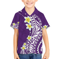 Hawaii Aloha Family Matching Puletasi Dress and Hawaiian Shirt Plumeria Vintage - Violet LT7 Son's Shirt Violet - Polynesian Pride