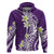 Hawaii Aloha Hoodie Plumeria Vintage - Violet LT7 Zip Hoodie Violet - Polynesian Pride