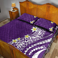 Hawaii Aloha Quilt Bed Set Plumeria Vintage - Violet LT7 - Polynesian Pride