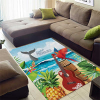 Aloha Honolulu Festival Area Rug Ukulele By The Shore