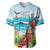 Aloha Honolulu Festival Baseball Jersey Ukulele By The Shore