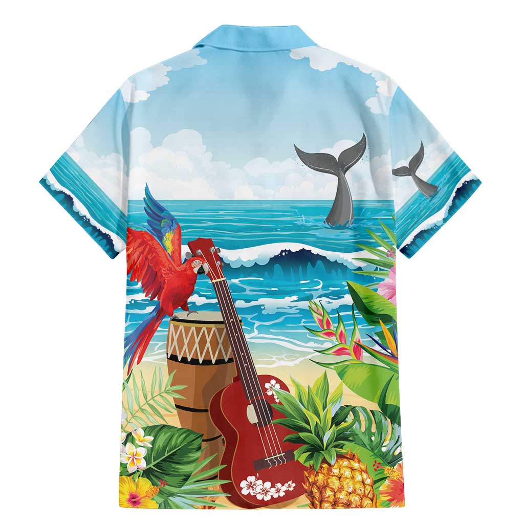 Aloha Honolulu Festival Family Matching Mermaid Dress and Hawaiian Shirt Ukulele By The Shore