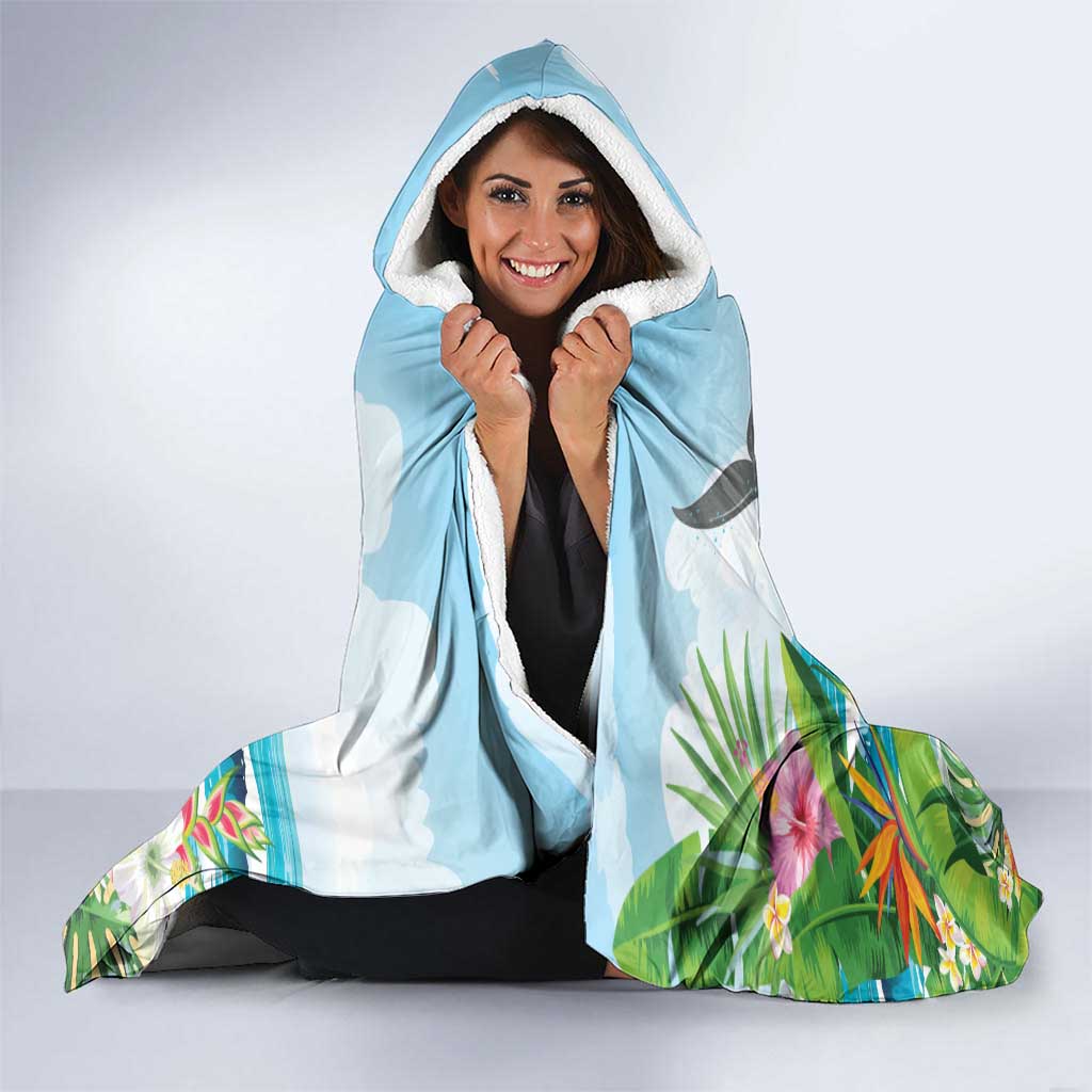 Aloha Honolulu Festival Hooded Blanket Ukulele By The Shore