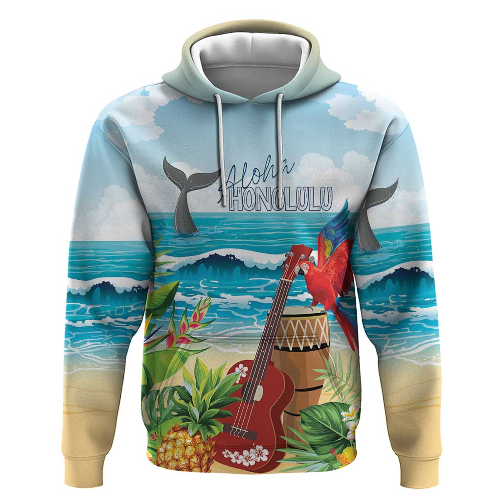 Aloha Honolulu Festival Hoodie Ukulele By The Shore