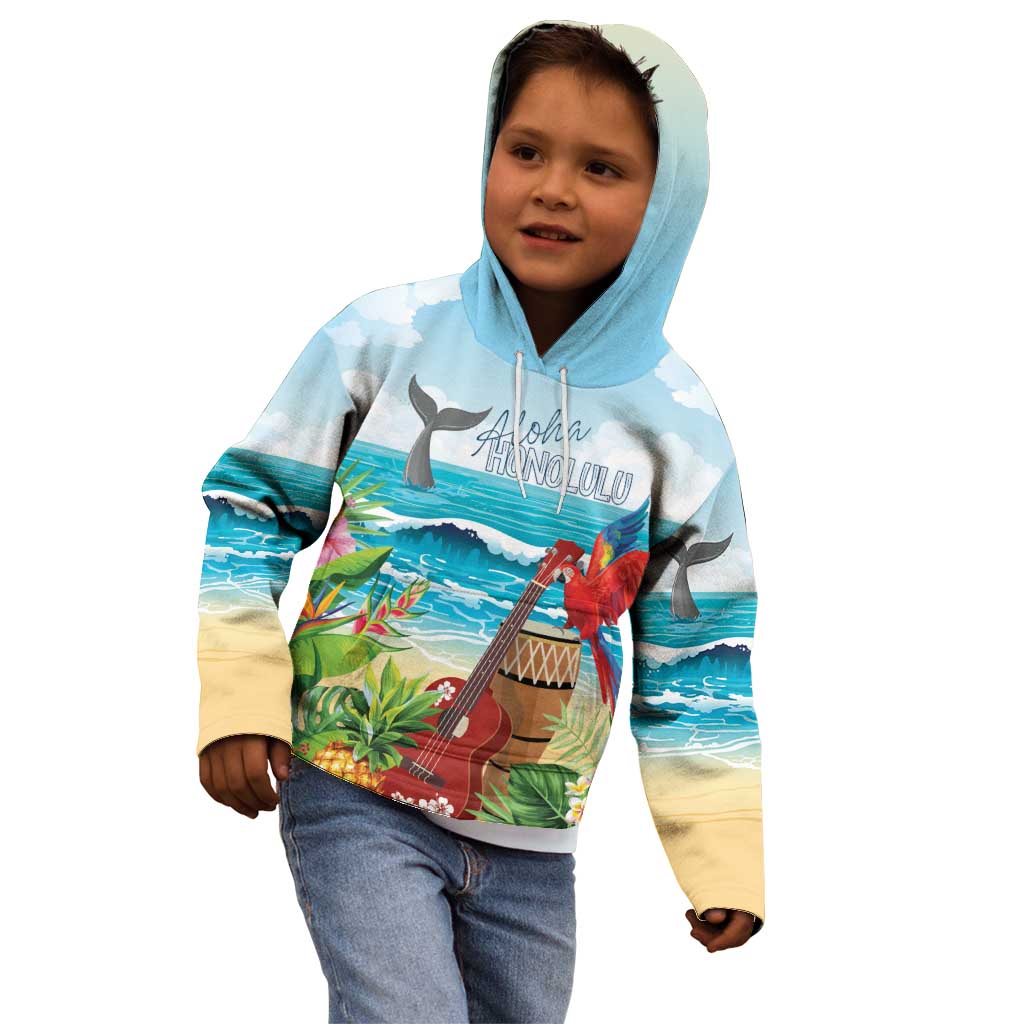 Aloha Honolulu Festival Kid Hoodie Ukulele By The Shore