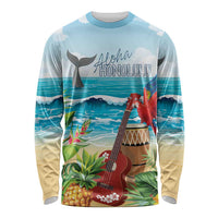 Aloha Honolulu Festival Long Sleeve Shirt Ukulele By The Shore LT7 Unisex Art - Polynesian Pride