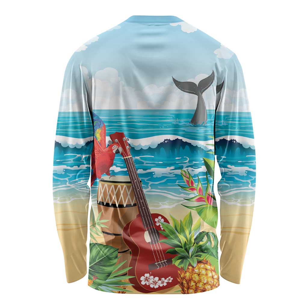Aloha Honolulu Festival Long Sleeve Shirt Ukulele By The Shore LT7 - Polynesian Pride