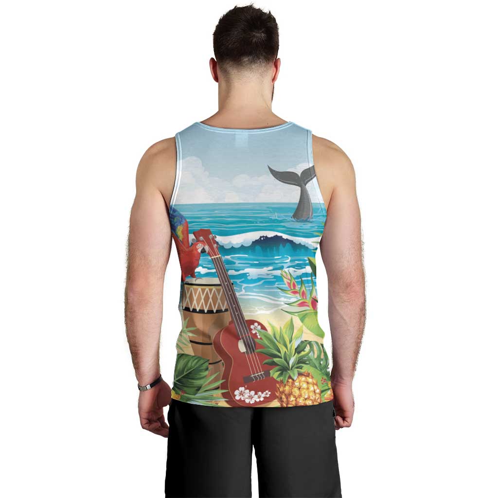 Aloha Honolulu Festival Men Tank Top Ukulele By The Shore