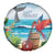 Aloha Honolulu Festival Spare Tire Cover Ukulele By The Shore