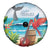 Aloha Honolulu Festival Spare Tire Cover Ukulele By The Shore