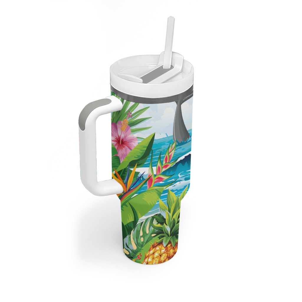 Aloha Honolulu Festival Tumbler With Handle Ukulele By The Shore