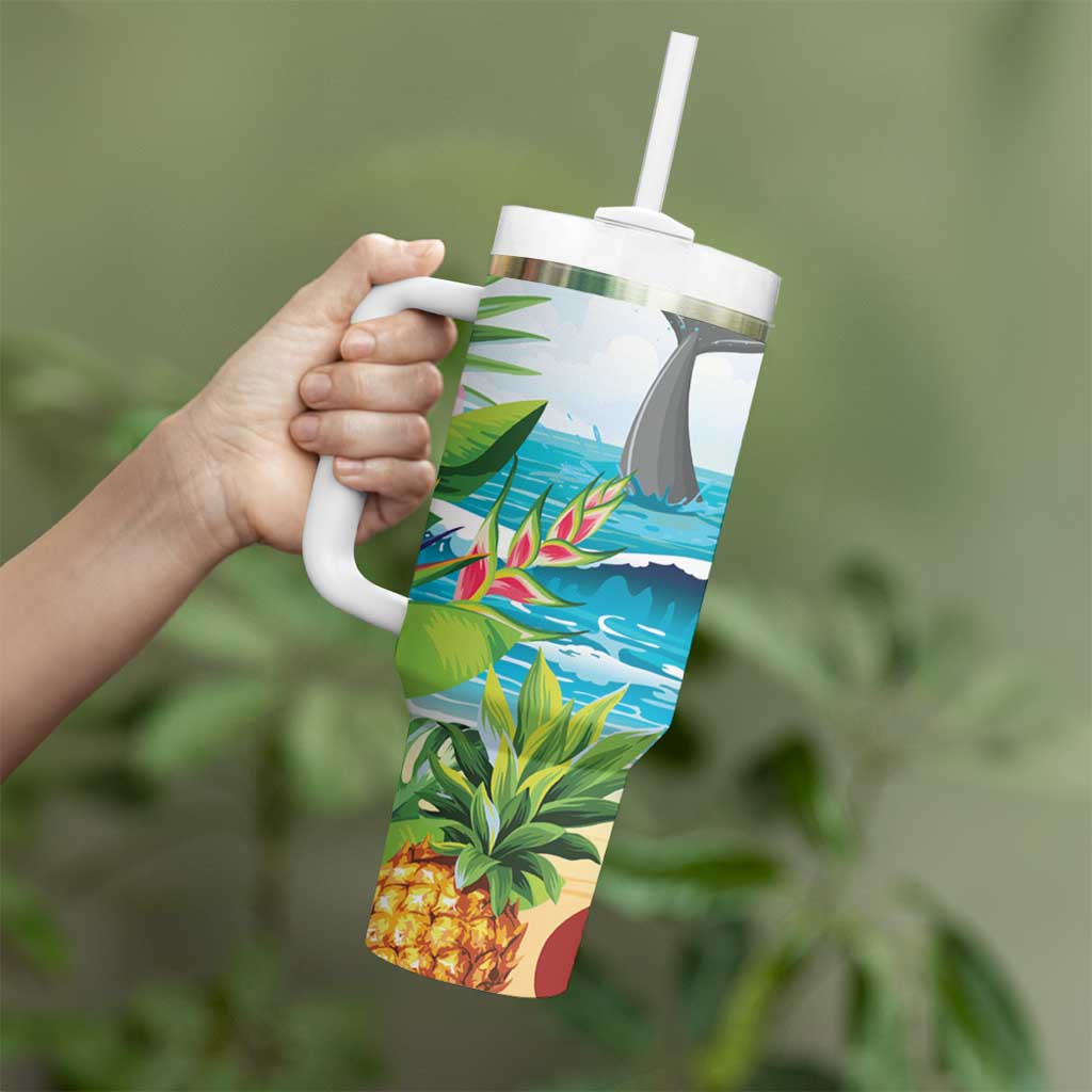 Aloha Honolulu Festival Tumbler With Handle Ukulele By The Shore