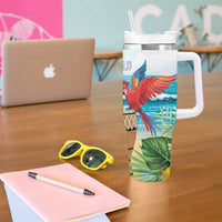 Aloha Honolulu Festival Tumbler With Handle Ukulele By The Shore
