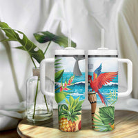 Aloha Honolulu Festival Tumbler With Handle Ukulele By The Shore