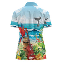 Aloha Honolulu Festival Women Polo Shirt Ukulele By The Shore