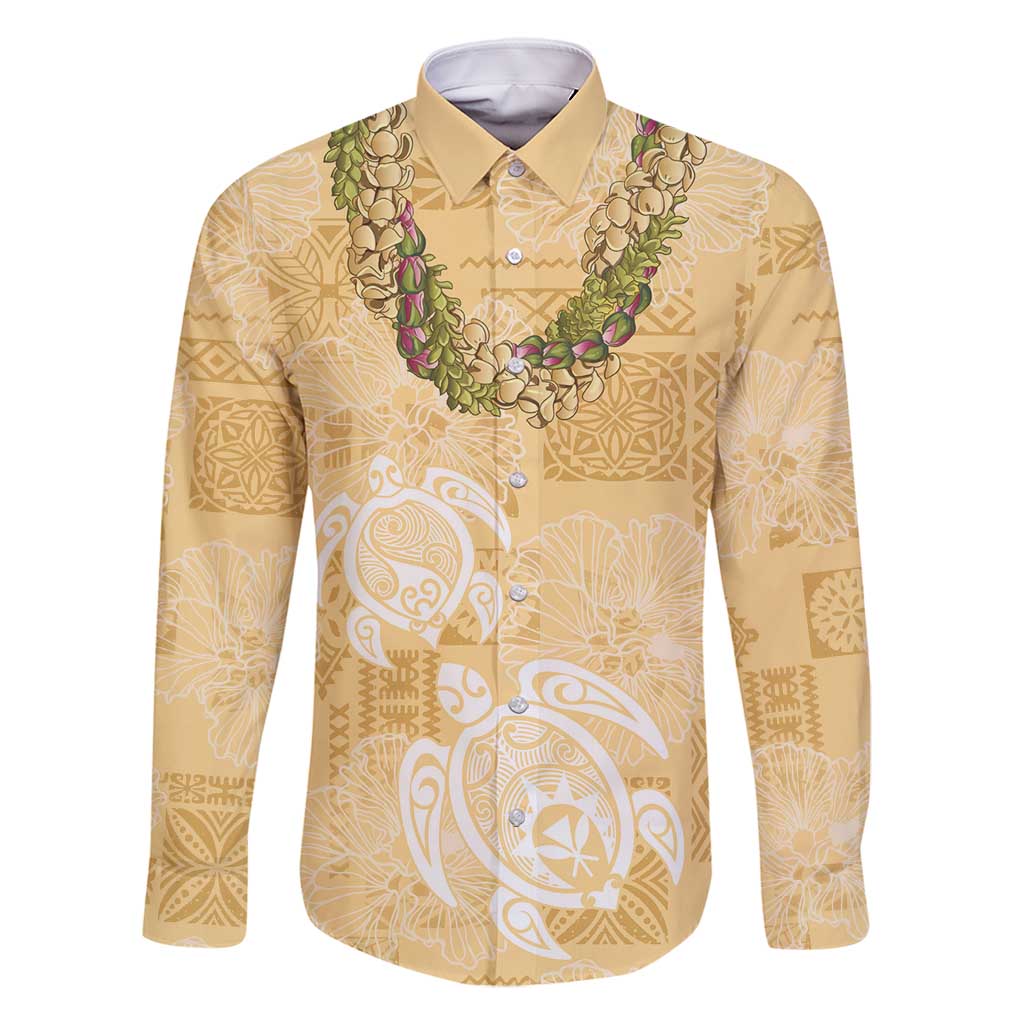 Aloha Honolulu Festival Family Matching Long Sleeve Bodycon Dress and Hawaiian Shirt Hawaii Kapa Mix Flowers Lei