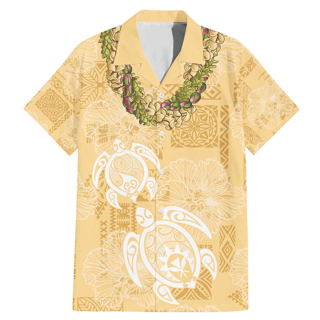 Aloha Honolulu Festival Family Matching Mermaid Dress and Hawaiian Shirt Hawaii Kapa Mix Flowers Lei