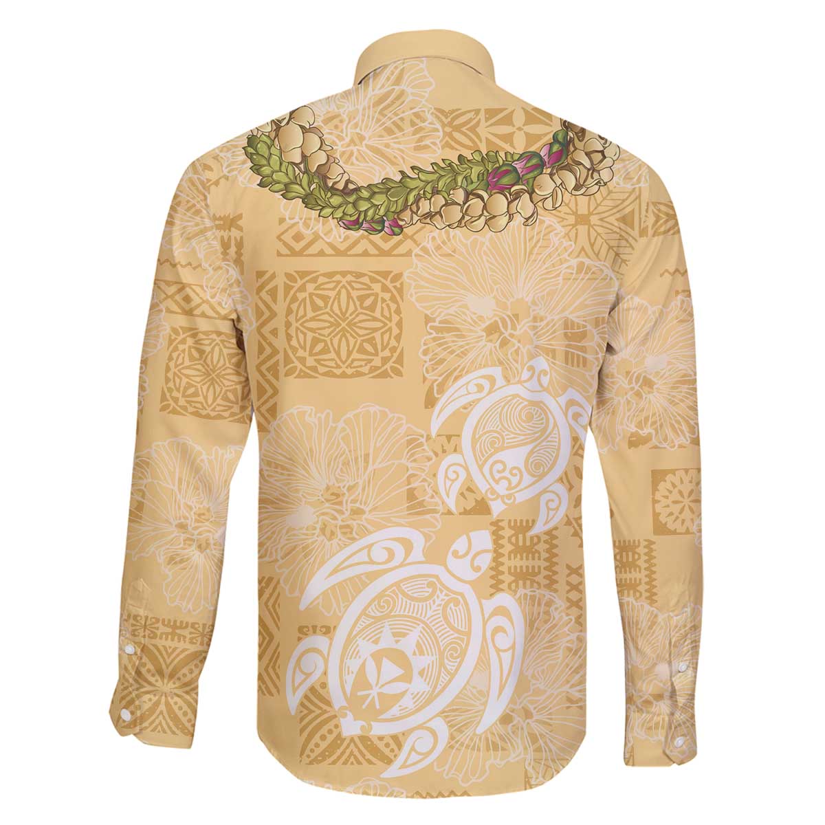 Aloha Honolulu Festival Family Matching Off The Shoulder Long Sleeve Dress and Hawaiian Shirt Hawaii Kapa Mix Flowers Lei