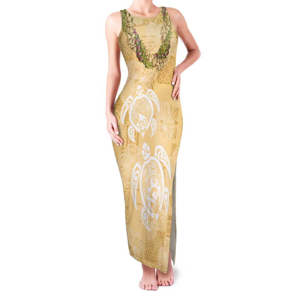 Aloha Honolulu Festival Family Matching Tank Maxi Dress and Hawaiian Shirt Hawaii Kapa Mix Flowers Lei