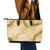 Aloha Honolulu Festival Leather Tote Bag Hawaii Kapa Mix Flowers Lei