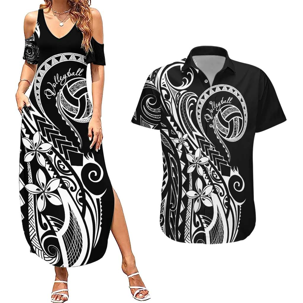 Polynesia Beach Volleyball Personalized Couples Matching Summer Maxi Dress and Hawaiian Shirt Basic