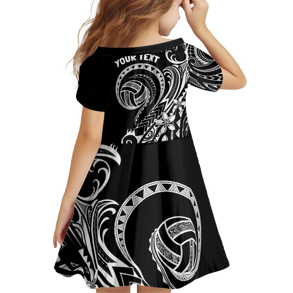 Polynesia Beach Volleyball Personalized Kid Short Sleeve Dress Basic LT7 - Polynesian Pride