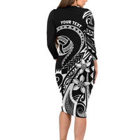 Polynesia Beach Volleyball Personalized Long Sleeve Bodycon Dress Basic LT7 - Polynesian Pride