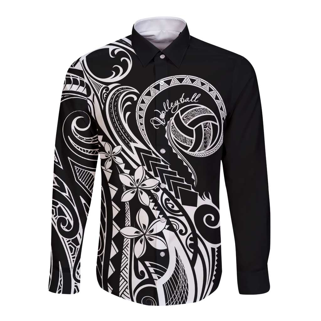Polynesia Beach Volleyball Personalized Long Sleeve Button Shirt Basic LT7 Unisex Black - Polynesian Pride