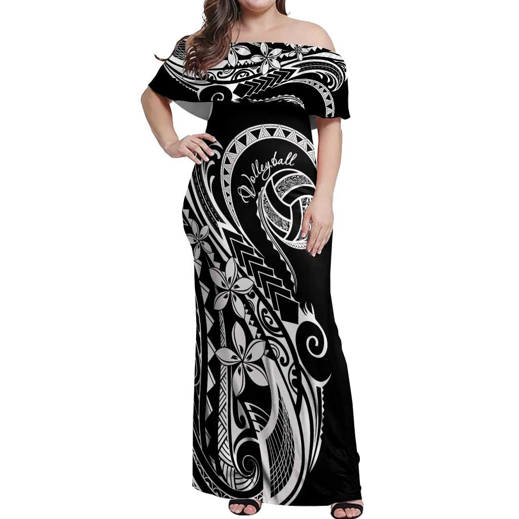 Polynesia Beach Volleyball Personalized Off Shoulder Maxi Dress Basic LT7 Women Black - Polynesian Pride