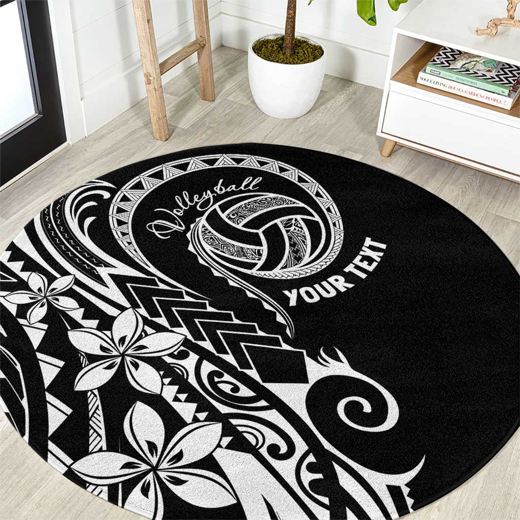 Polynesia Beach Volleyball Personalized Round Carpet Basic LT7 Black - Polynesian Pride