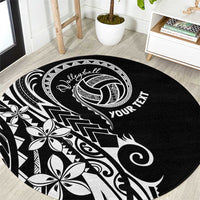 Polynesia Beach Volleyball Personalized Round Carpet Basic LT7 Black - Polynesian Pride