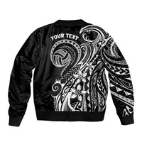 Polynesia Beach Volleyball Personalized Sleeve Zip Bomber Jacket Basic LT7 - Polynesian Pride