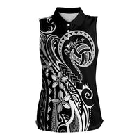 Polynesia Beach Volleyball Personalized Women Sleeveless Polo Shirt Basic LT7 Female Black - Polynesian Pride