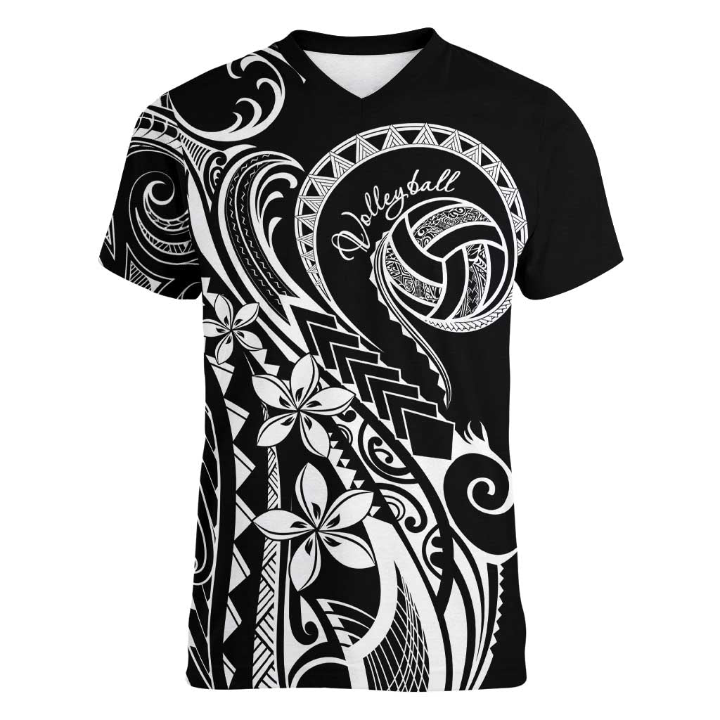 Polynesia Beach Volleyball Personalized Women V-Neck T-Shirt Basic LT7 Female Black - Polynesian Pride