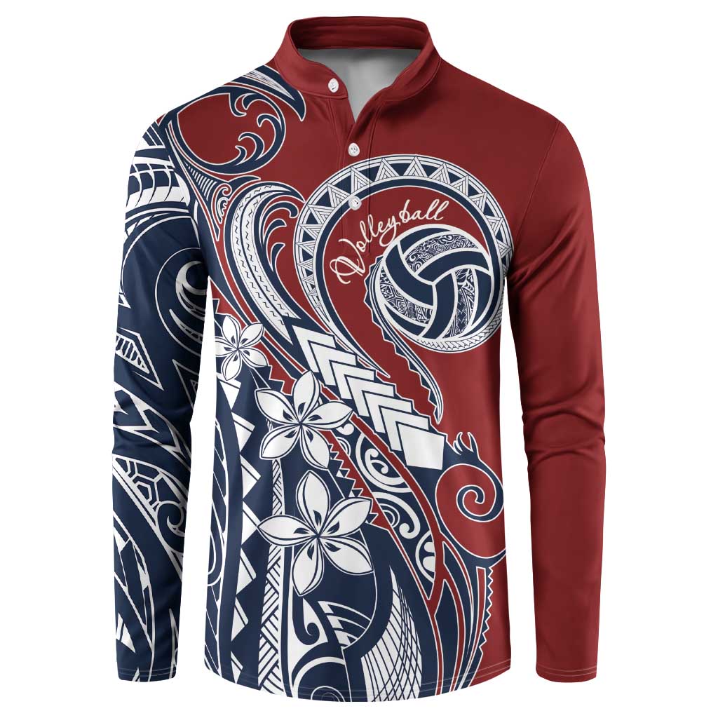 Polynesia Beach Volleyball Personalized Button Sweatshirt Special LT7 Red Blue - Polynesian Pride