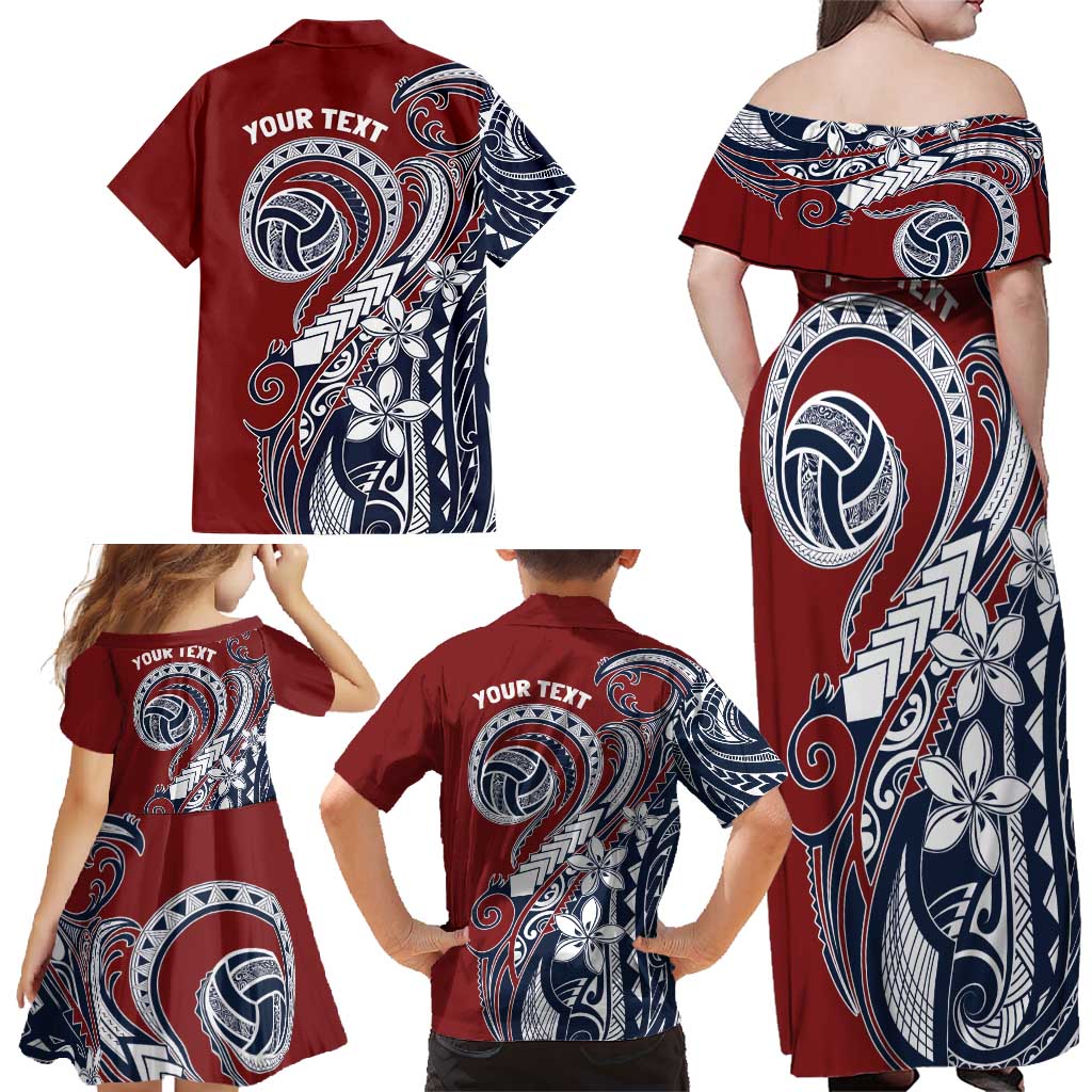 Polynesia Beach Volleyball Personalized Family Matching Off Shoulder Maxi Dress and Hawaiian Shirt Special