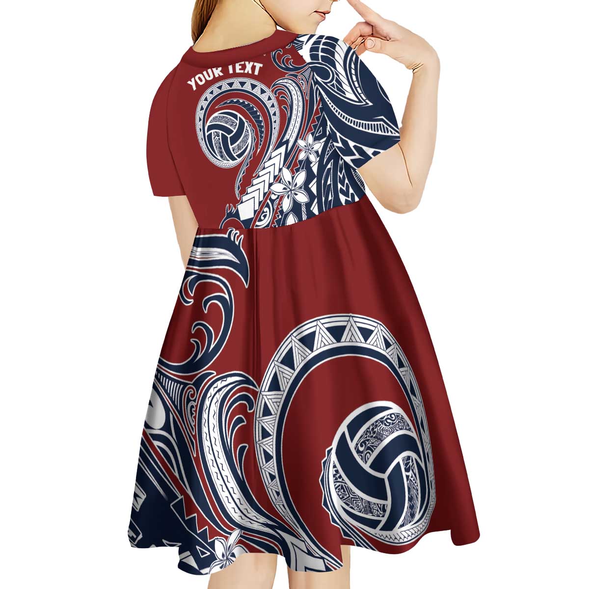 Polynesia Beach Volleyball Personalized Kid Short Sleeve Dress Special LT7 - Polynesian Pride
