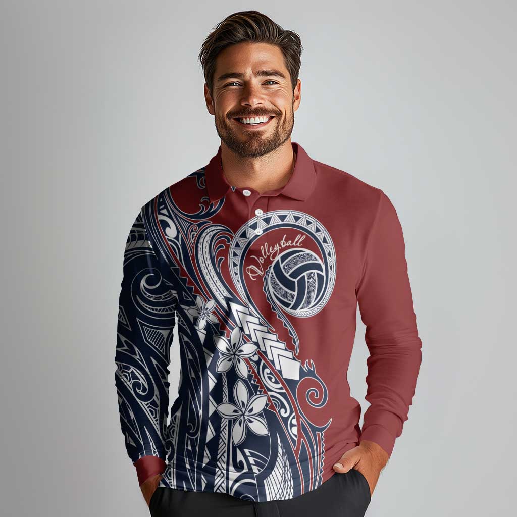 Polynesia Beach Volleyball Personalized Long Sleeve Polo Shirt Special LT7 - Polynesian Pride