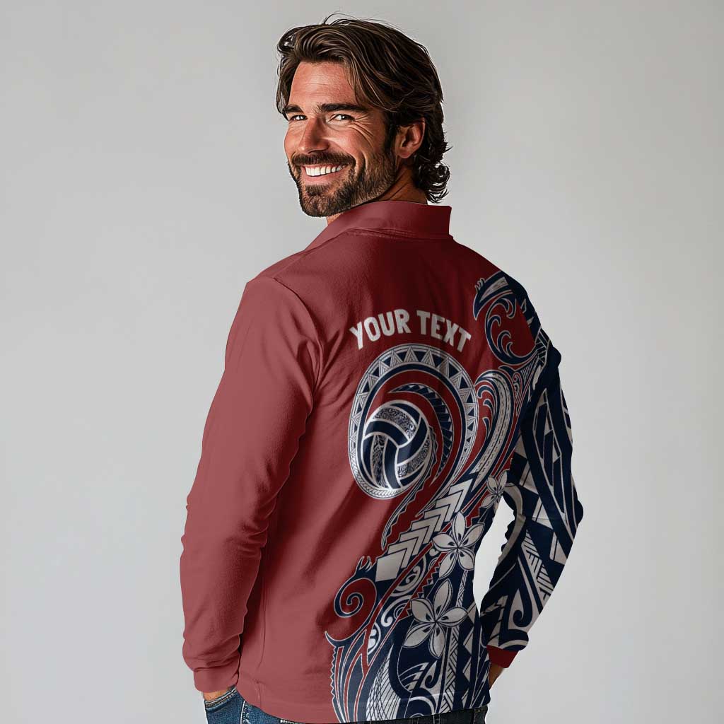 Polynesia Beach Volleyball Personalized Long Sleeve Polo Shirt Special LT7 - Polynesian Pride