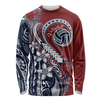 Polynesia Beach Volleyball Personalized Long Sleeve Shirt Special LT7 Unisex Red Blue - Polynesian Pride