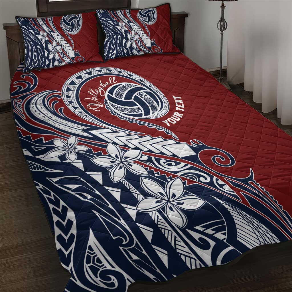 Polynesia Beach Volleyball Personalized Quilt Bed Set Special LT7 Red Blue - Polynesian Pride