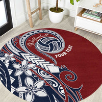 Polynesia Beach Volleyball Personalized Round Carpet Special LT7 Red Blue - Polynesian Pride