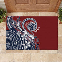 Polynesia Beach Volleyball Personalized Rubber Doormat Special LT7 Red Blue - Polynesian Pride