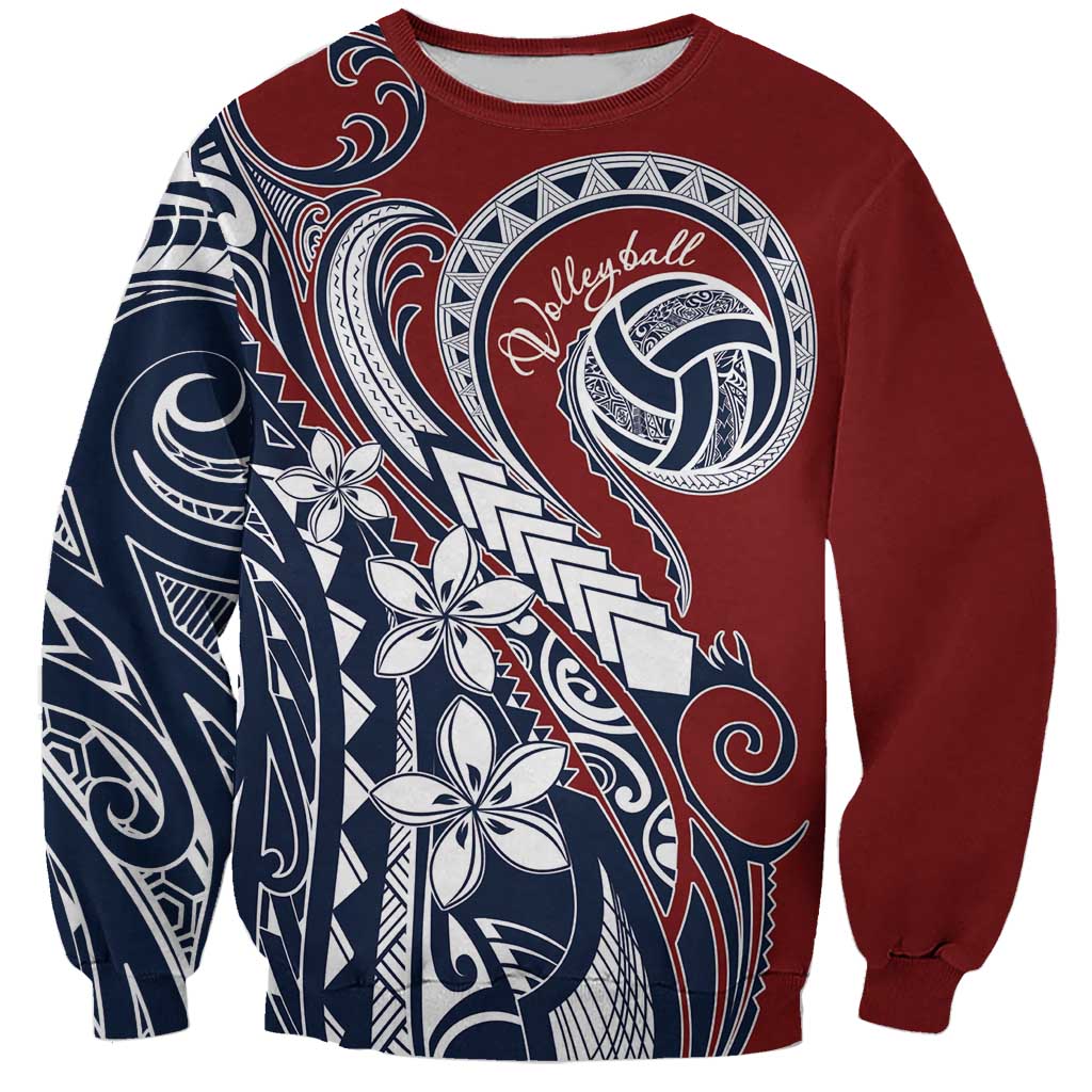 Polynesia Beach Volleyball Personalized Sweatshirt Special LT7 Unisex Red Blue - Polynesian Pride