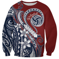 Polynesia Beach Volleyball Personalized Sweatshirt Special LT7 Unisex Red Blue - Polynesian Pride