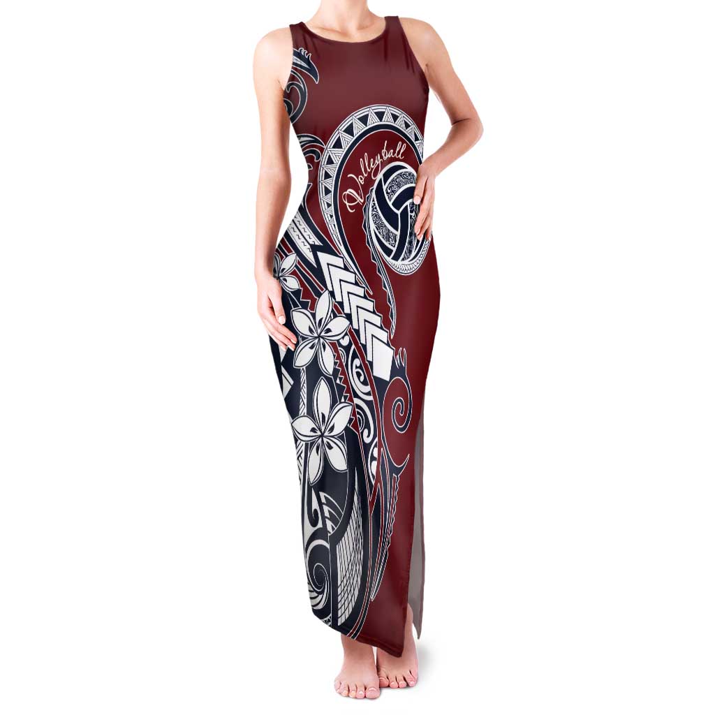 Polynesia Beach Volleyball Personalized Tank Maxi Dress Special LT7 Women Red Blue - Polynesian Pride