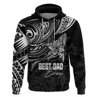 Custom Fathers Day Polynesian Hoodie Best Dad Ever Black LT7 Pullover Hoodie Black - Polynesian Pride