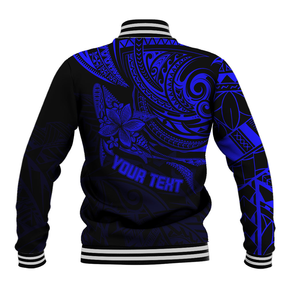 Personalised Father's Day Polynesian Baseball Jacket Best Dad Ever - Blue LT7 - Polynesian Pride